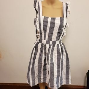 Apron Style Striped Summer Dress
